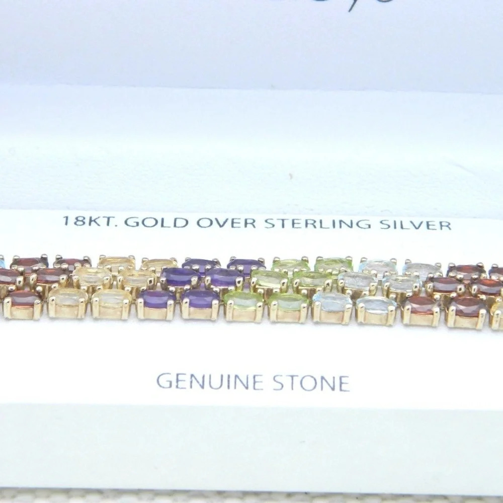 Gold Sterling Gemstone Bracelet